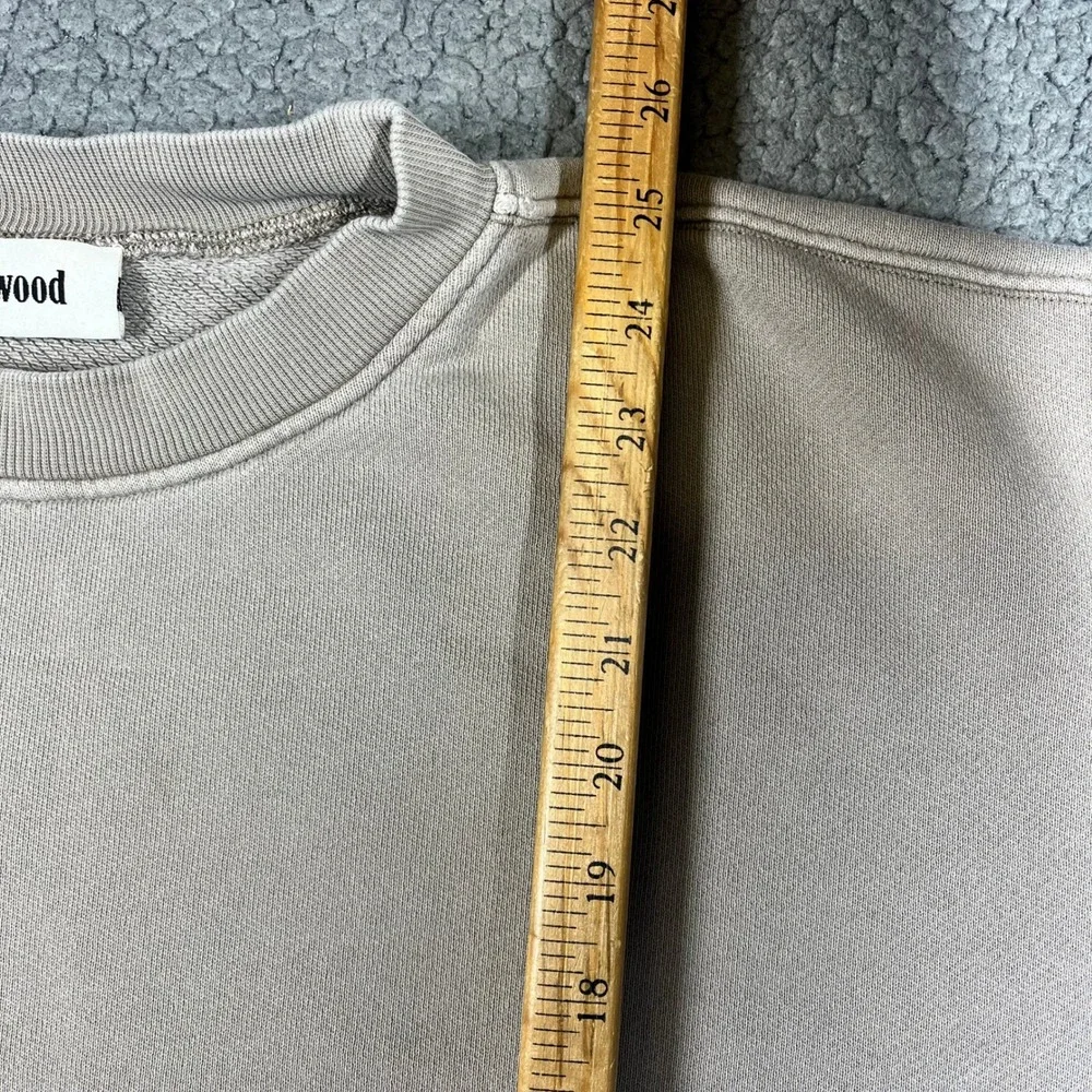 Elwood Core Crewneck Sweatshirt Sand Organic Cotton Boxy Fit Distressed Large - Picture 10 of 12